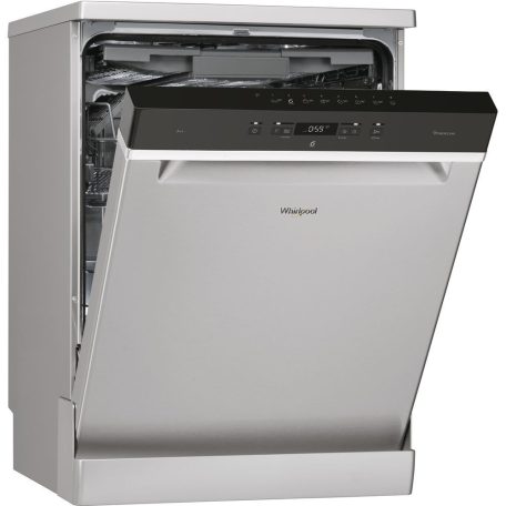 Whirlpool WFC 3C33 PF X Szabadonálló mosogatógép 14 teríték, 9.5 L fogyasztás, 8 program,  43 dB zajszint, D energia, Felső evőeszköztartó , 60 cm, Digit. kijelző, Automata ajtónyitással