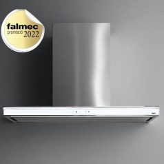   Falmec LUMINA EVO NRS 90 fehér Fali páraelszívó Neon világítás  1 db motor, 800 m3/h,  37-55 dB zajszint,  90 cm széles,  B Energiaosztály