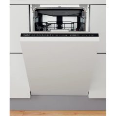   Whirlpool WSIP 4O23 PFE Beépíthető mosogatógép, bútorlap nélkül 10 teríték, 9 L fogyasztás, 7 program,  43 dB zajszint, E energia, Felső evőeszköztartó , 45 cm, Digit. kijelző nélkül, Automata ajtónyitással