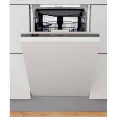   Whirlpool WSIO 3O34 PFE X Beépíthető mosogatógép, 10 teríték,9 L,7 prog.,44 dB,D,Felső evőeszk.,45 cm,Digit.kijelző, Autom.ajtónyit.