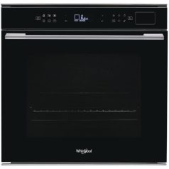   Whirlpool W7 OS4 4S1 P BL Beépíthető Gőzsütő 8 funkcióval, Digit. Kijelzővel, 73 L, Teleszkópos sütősín, Öntisztító funkció: Pirolitikus