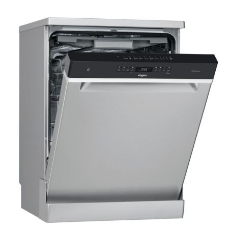 Whirlpool WFO 3O33 PL X Szabadonálló mosogatógép 14 teríték,9.5 L,11 prog.,43 dB,D,Felső evőeszk.,60 cm,Digit.kijelző, Autom.ajtónyit.