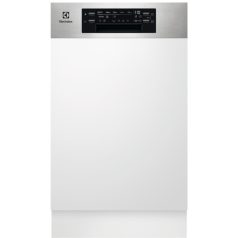   Electrolux EEM43300IX Beépíthető mosogatógép, bútorlap nélkül 10 teríték, 9.9 L fogyasztás, 8 program,  44 dB zajszint, D energia, Felső evőeszköztartó , 45 cm, Digit. kijelző, Automata ajtónyitással