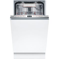   Bosch SPV6EMX05E Beépíthető mosogatógép, bútorlap nélkül 10 teríték, 8.9 L fogyasztás, 6 program,  44 dB zajszint, C energia, Felső evőeszköztartó , 45 cm, Digit. kijelző, Automata ajtónyitással