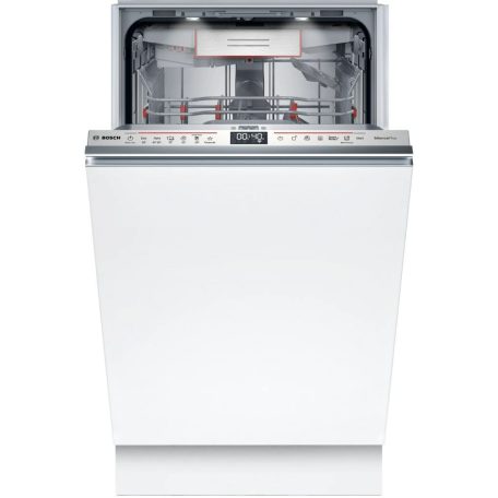 Bosch SPV6EMX05E Beépíthető mosogatógép, bútorlap nélkül 10 teríték, 8.9 L fogyasztás, 6 program,  44 dB zajszint, C energia, Felső evőeszköztartó , 45 cm, Digit. kijelző, Automata ajtónyitással