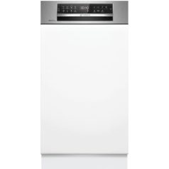   Bosch SPI6EMS17E Beépíthető mosogatógép, bútorlap nélkül 10 teríték, 8.9 L fogyasztás, 8 program,  44 dB zajszint, C energia, Felső evőeszköztartó , 45 cm, Digit. kijelző, Automata ajtónyitással