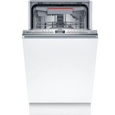   Bosch SPV4EMX24E Beépíthető mosogatógép, bútorlap nélkül 10 teríték, 8.9 L fogyasztás, 6 program,  44 dB zajszint, C energia, Felső evőeszköztartó , 45 cm, Digit. kijelző, Automata ajtónyitással