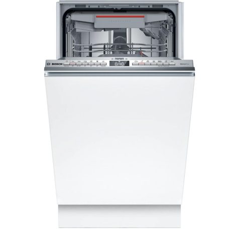 Bosch SPV4EMX24E Beépíthető mosogatógép, bútorlap nélkül 10 teríték, 8.9 L fogyasztás, 6 program,  44 dB zajszint, C energia, Felső evőeszköztartó , 45 cm, Digit. kijelző, Automata ajtónyitással