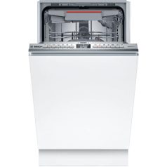   Bosch SPH4EMX24E Beépíthető mosogatógép, bútorlap nélkül 10 teríték, 8.9 L fogyasztás, 6 program,  44 dB zajszint, C energia, Felső evőeszköztartó , 45 cm, Digit. kijelző, Automata ajtónyitással