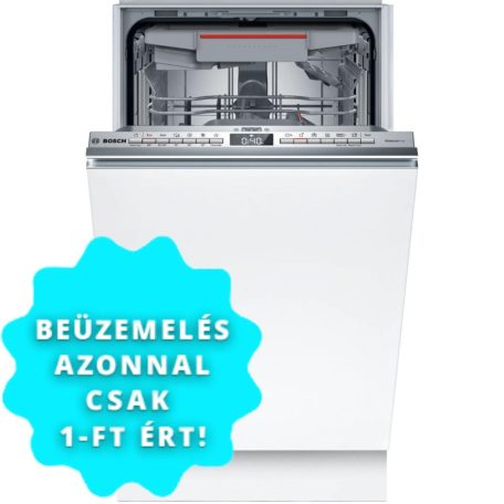 Bosch SPH4EMX24E Beépíthető mosogatógép, bútorlap nélkül 10 teríték, 8.9 L fogyasztás, 6 program,  44 db zajszint, C energiaosztály, Felső evőeszköztartó tálca, 45 cm, Digit. kijelző
