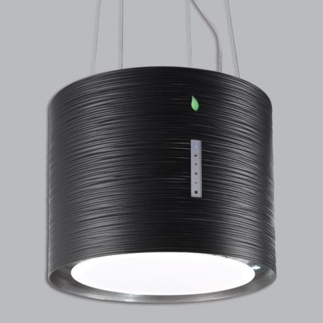 Falmec TWISTER E.ion BLACK Sziget páraelszívó LED világítás  1 db motor, 450 m3/h,  56-65 dB zajszint,  45 cm széles,  B Energiaosztály