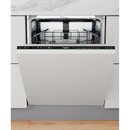 Whirlpool WIO 3T133 PE 6.5 Beépíthető mosogatógép, 14 teríték,6.5 L,10 prog.,43 dB,D,Alsó evőeszk.,60 cm,Digit.kijelző, Autom.ajtónyit.