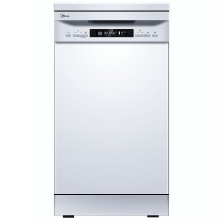 Midea MFD45S350W-HR Szabadonálló mosogatógép, 10 teríték, 8 L fogyasztás, 9 program,  44 dB zajszint, C energia, Felső evőeszköztartó , 45 cm, Digit. kijelző, Automata ajtónyitás nélkül