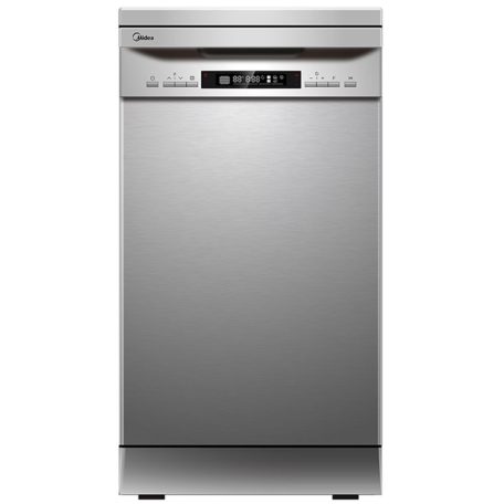 Midea MFD45S350S-HR Szabadonálló mosogatógép, 10 teríték, 8 L fogyasztás, 9 program,  44 dB zajszint, C energia, Felső evőeszköztartó , 45 cm, Digit. kijelző, Automata ajtónyitás