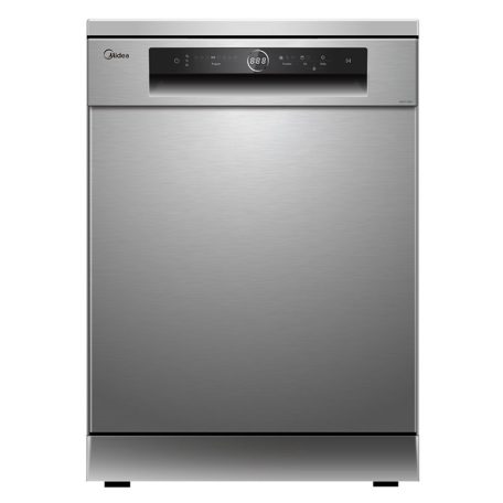 Midea MFD60S350S-HR Szabadonálló mosogatógép, 14 teríték, 10 L fogyasztás, 8 program,  44 dB zajszint, D energia, Felső evőeszköztartó , 60 cm, Digit. kijelző, Automata ajtónyitással