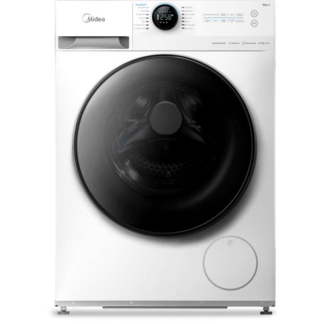 Midea MF200W120WB/W-HRElöltöltős mosógép B Energiaosztály, 12 kg, Normál mélység, 1400 fordulat/perc, Centrifugálási zajszint: 80 dB, Inverter motorral,  Gőzfunkció nélkül