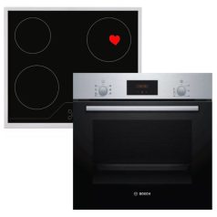   Bosch HBF133BR0 Beépíthető Sütő + HOMEFORT HFBK64T2B Beépíthető Kerámia főzőlap