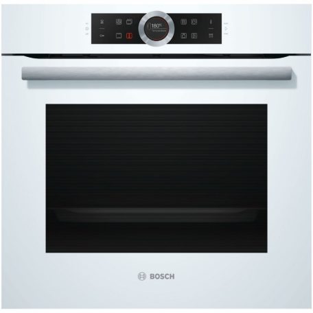 Bosch HBG6750W1 Beépíthető Sütő 13 funkcióval, Digit. Kijelzővel, 71 L, Teleszkópos sütősín, Öntisztító funkció: Pirolitikus