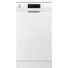   Electrolux ESG42310SW Szabadonálló mosogatógép 9 teríték, 9.9 L fogyasztás, 8 program,  45 dB zajszint, D energia, Alsó evőeszköztartó , 45 cm, Digit. kijelző, Automata ajtónyitással