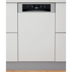   Whirlpool WSBC 3M27 X Beépíthető mosogatógép, 10 teríték,9 L,6 prog.,47 dB,E,Alsó kosár,45 cm,Digit.kijelző,Automatikus ajtó