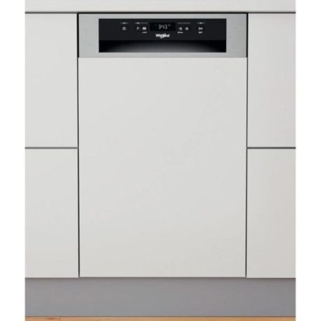 Whirlpool WSBC 3M27 X Beépíthető mosogatógép, bútorlap nélkül 10 teríték, 9 L fogyasztás, 6 program,  47 dB zajszint, E energia, Alsó kosár, 45 cm, Digit. kijelző, Automatikus ajtó