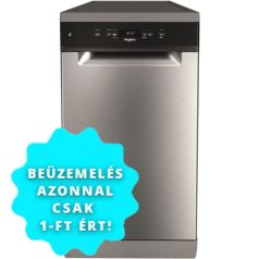   Whirlpool WSFC 3M27 X 5 ÉV Garanciával* Szabadonálló mosogatógép 10 teríték, 9 L fogyasztás, 6 program,  47 dB zajszint, E energia, Alsó evőeszköztartó , 45 cm, Digit. kijelző, Automata ajtónyitás né