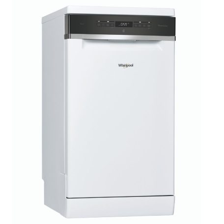 Whirlpool WSFO 3B23 P Szabadonálló mosogatógép 10 teríték, 9 L fogyasztás, 7 program,  44 dB zajszint, D energia, Felső evőeszköztartó , 45 cm, Digit. kijelző, Automatikus ajtónyitással