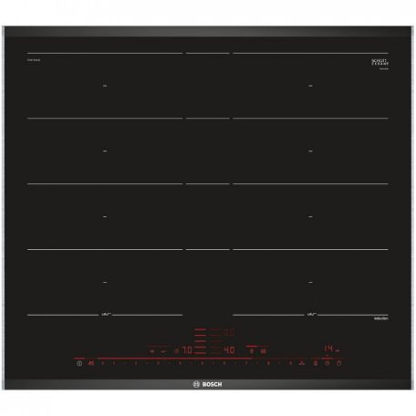 Bosch PXY675DE3E Beépíthető Indukciós főzőlap Fém keretes, 7400 W, Érintőszenzoros, Gyerekzár, Booster funkció